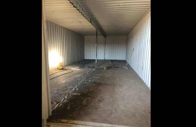 dirty shipping container home that needs cleaned