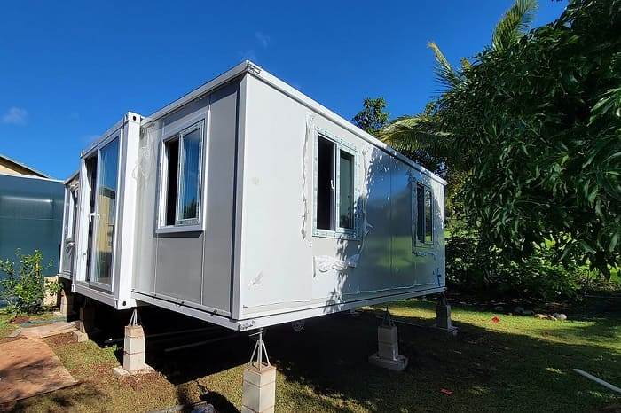 put together specific finish for maui beach container home