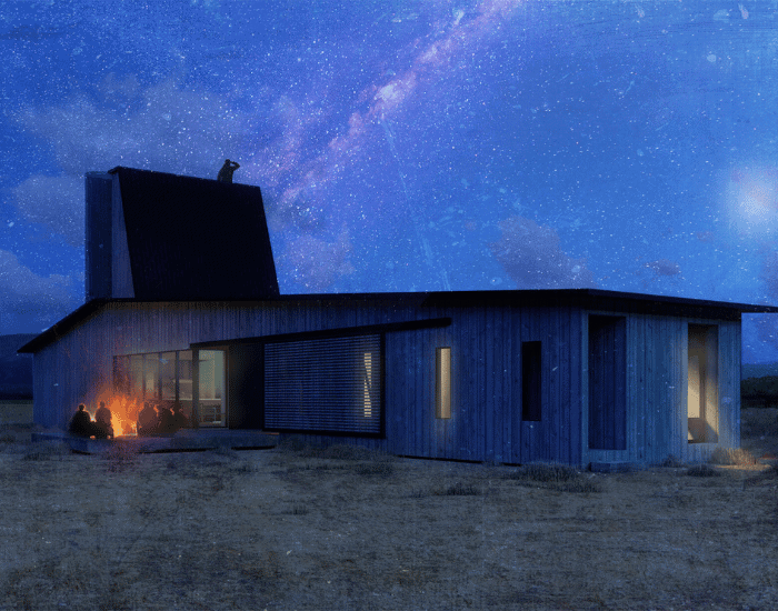 Cemetery residence shipping home container from Tomecek studio